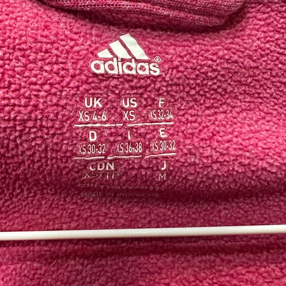 Adidas Women's Climawarm Pink Hoodie with Yellow Zipper - Picture 12 of 13